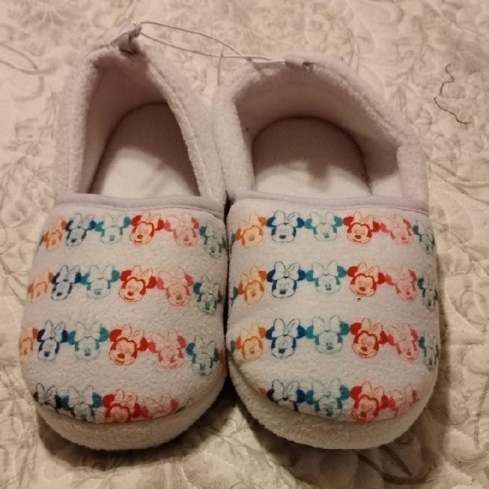 Disney Collection Purple Slippers with Colorful Mini Mouse Character Design